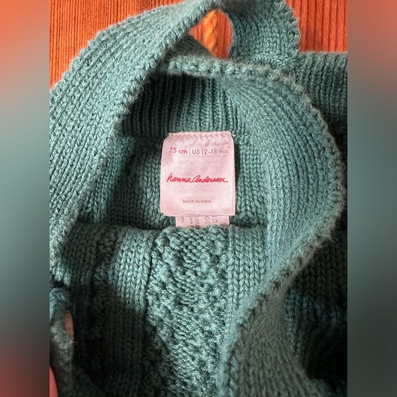 Hannah Anderson Baby Emerald Green Knit Overalls 12-18 Months - Picture 5 of 12